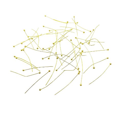 Alfinete Bolinha Especial – Dourado – 30mm - pct. com 100 unidades