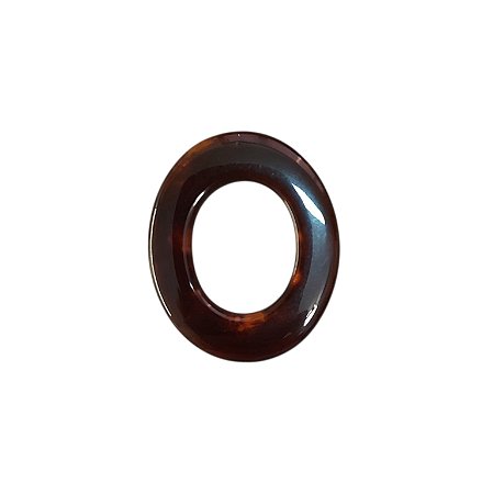 Argola Oval em Resina – Cor Tartaruga - 5,3cm
