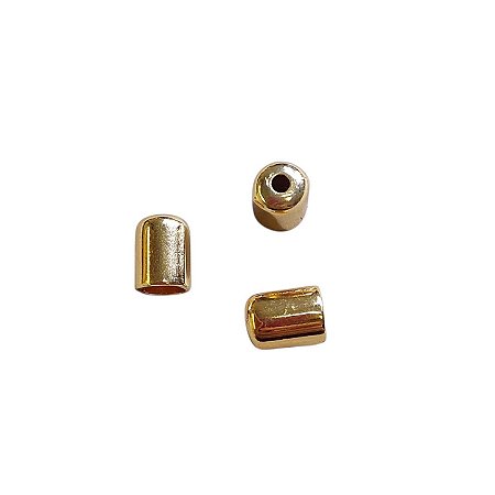 Ponteira De Metal Tubo - 6mm Dourado
