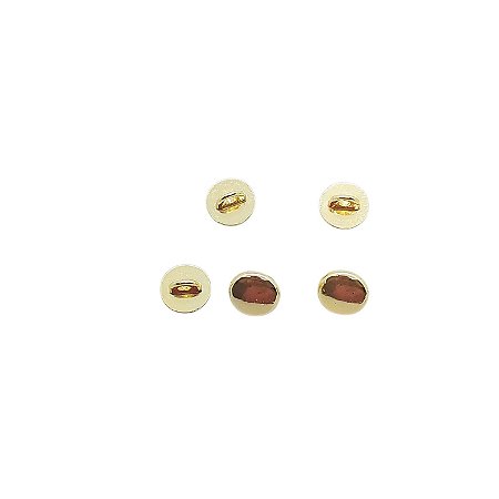 Botão De Metal Redondo 10mm - Dourado