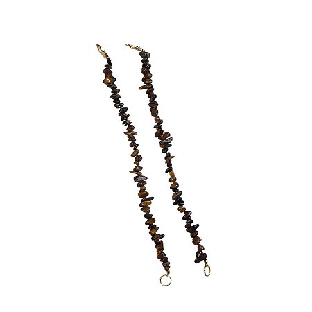 Alça Pedra Natural Olho De Tigre -Para Biquínis Vestidos