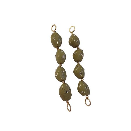 Alça De Resina Craquelada - Verde Oliva