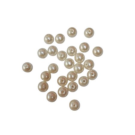 Pérola Furo Passante ABS 10mm - Pacote Com 50 Gramas