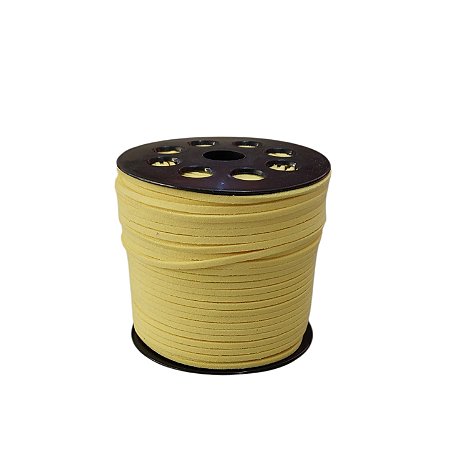 Fio De Camurça 2,7mm - Amarelo - Rolo Com 90 Metros