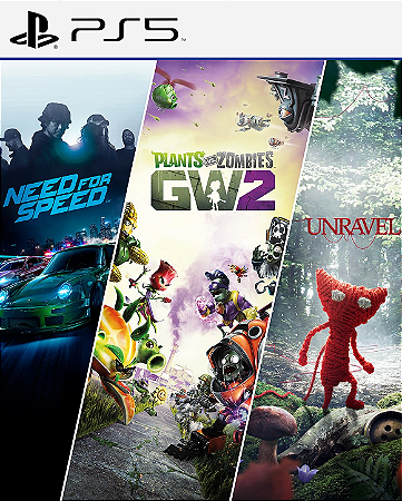 NEED FOR SPEED + PLANTS VS ZOMBIE 2 + UNRAVEL - PS5 - PSN MÍDIA DIGITAL