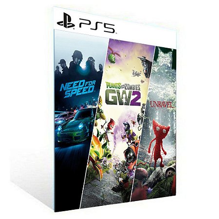 NEED FOR SPEED + PLANTS VS ZOMBIE 2 + UNRAVEL - PS5  - PSN MÍDIA DIGITAL