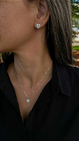 Conjunto Afeto coração Crystal