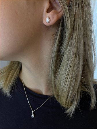 Conjunto Gota zircônia cristal