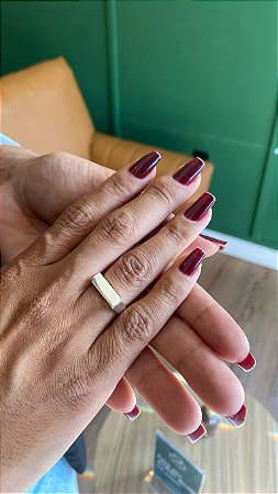 Anel Liso Retangular para gravação