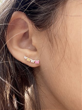 Brinco borboletas earcuff infantil