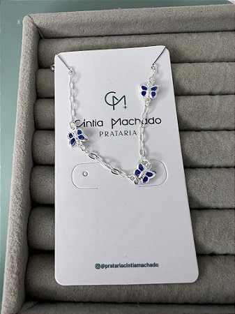 Pulseira borboletas Azul escuro