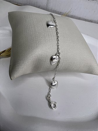 Pulseira coraçoes  lisos
