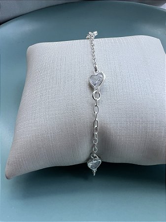 Pulseira coração crystal