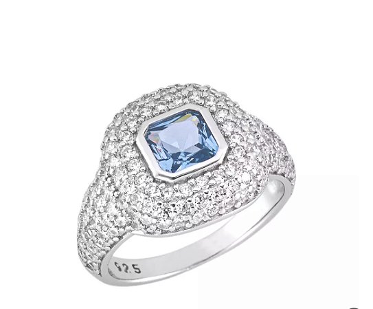 Anel Luxo aquamarine