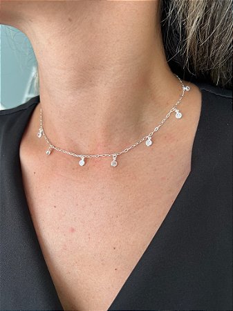 Choker bolinhas de zircônia