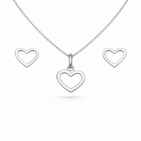 CONJUNTO CORAÇAO LISO VAZADO