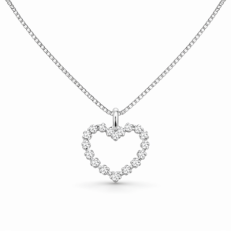 Colar coração cravejado