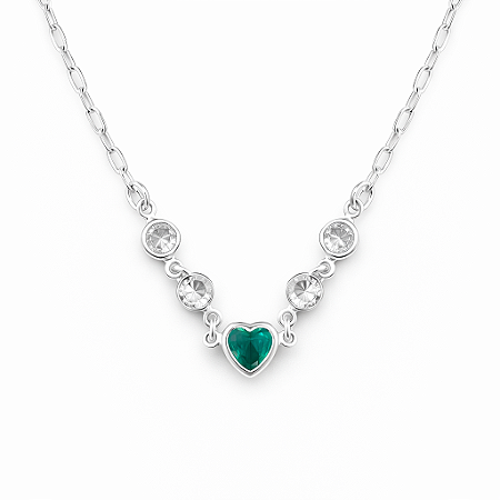 Choker coração turmalina