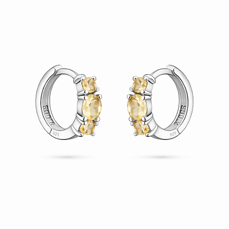 Argolinha de clique zirconia citrino P