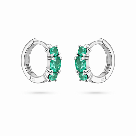 Argolinha de click zirconia turmalina P