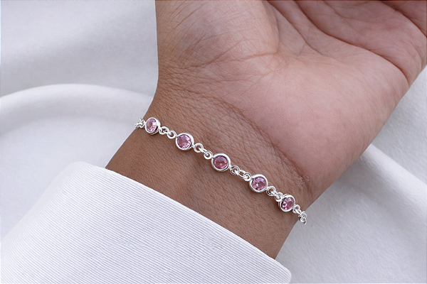 Pulseira bolinha rosa