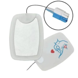 Eletrodo Pás de Choque Adesivas Conector Azul e Branco  (Adulto) Compatível CMOS DRAKE