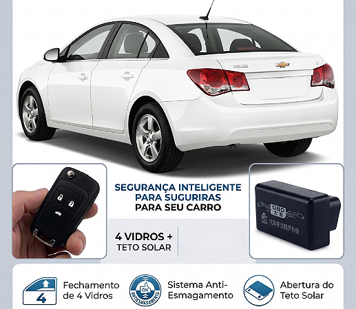 Kit Modernização Cruze Centralina + Carcaça Chave Canivete com 3 Botões