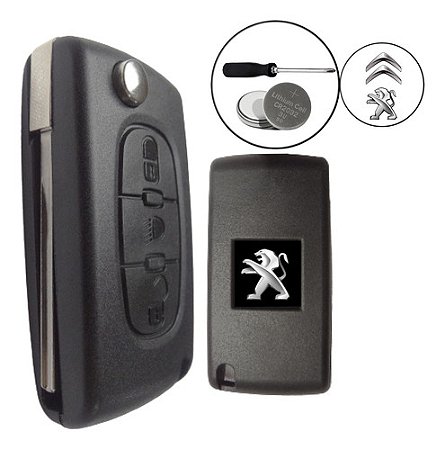 Kit Capa Carcaça Chave Canivete Citroen Peugeot C3 C4