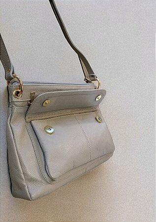 Bolsa couro legítimo transversal