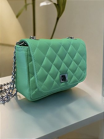 Bolsa verde couro legítimo P