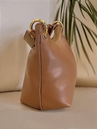 Bolsa couro legitimo meia lua