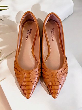 Sapatilha croco caramelo