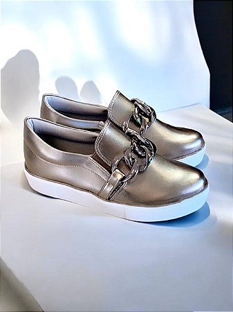 Slipper metalizado ônix