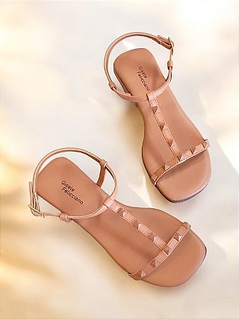 Rasteira blush pirâmides