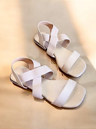 Rasteira off white elástic