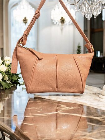 Bolsa salmão couro legítimo
