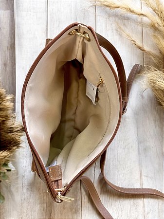 Bolsa carteiro caramelo couro legítimo