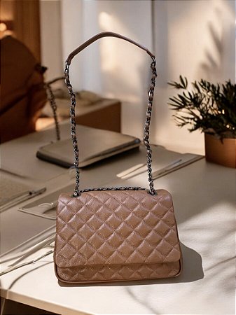 Bolsa inspiração caramelo couro