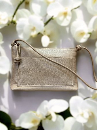 Bolsa carteira nude couro legítimo