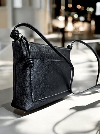 Bolsa carteira preta couro legítimo