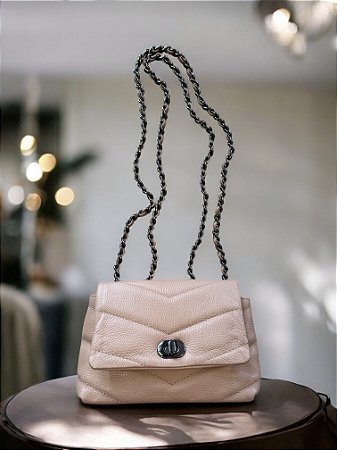 Bolsa luxo P nude couro legítimo