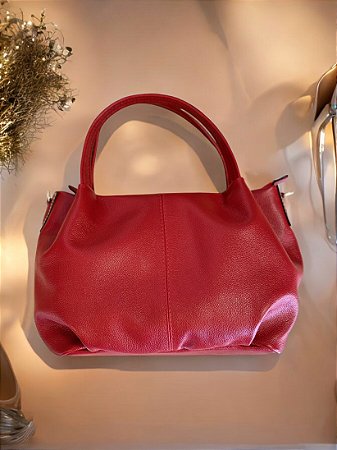 Bolsa nervura camim couro legítimo