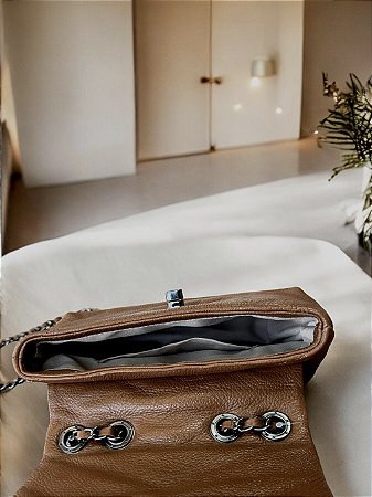 Bolsa luxo caramelo couro legítimo