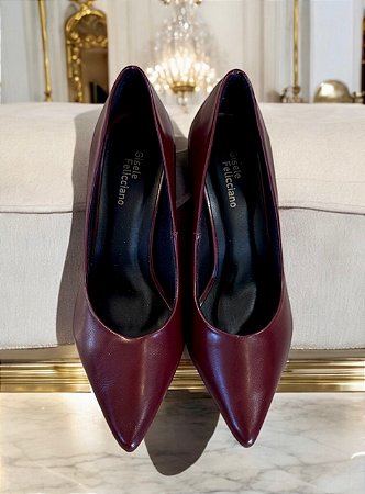 Scarpin paris marsala salto bloco