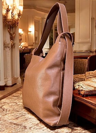Bolsa Espanha couro legítimo caramelo
