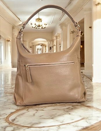 Bolsa Mônaco couro legítimo nude