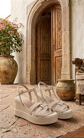Sandália Anabela Gaia Off White