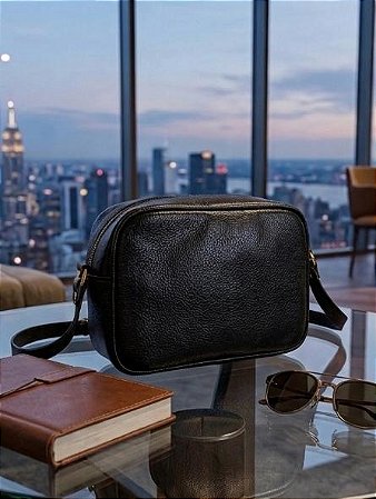 Bolsa Versales Couro Legítimo Preta