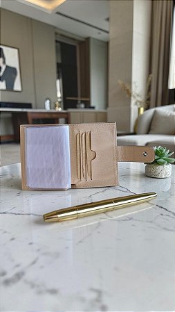 Carteira nude couro legítimo