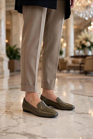 Mocassim Verde Militar Confort